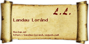 Landau Loránd névjegykártya
